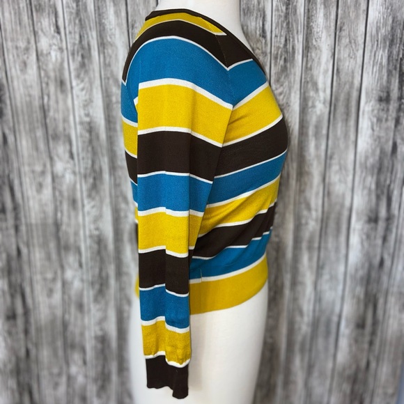 DOLCE & GABBANA 100% Silk Striped Multicolored Pullover Sweater Size 40 (US S) - Picture 8 of 13